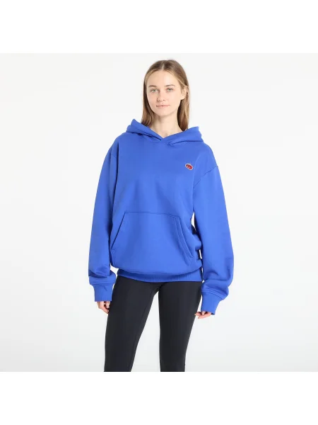 Суичър с качулка The North Face с качулка с апликация синьо