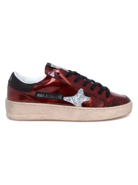 Sneakersy Ama Brand skórzane czerwone