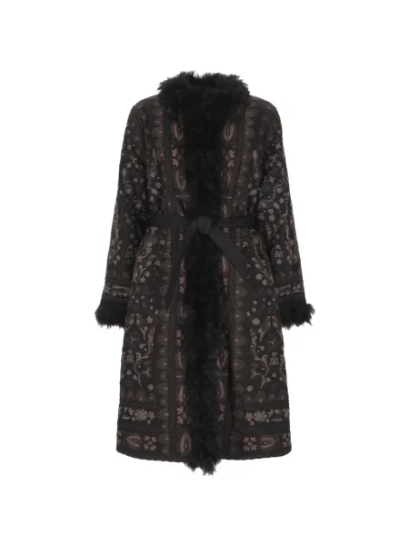 Palton de blană Antik Batik cu blană negru