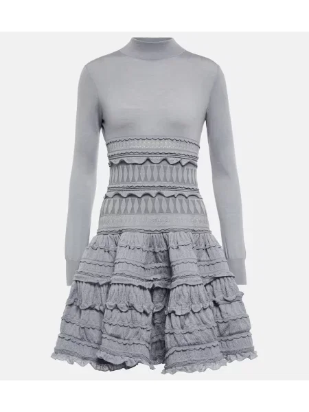 Sukienka Alaïa wełniana szara