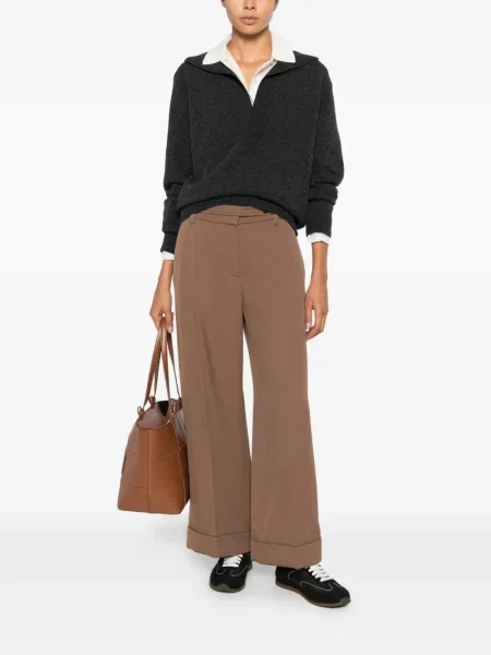 Pantaloni Brunello Cucinelli de lână maro