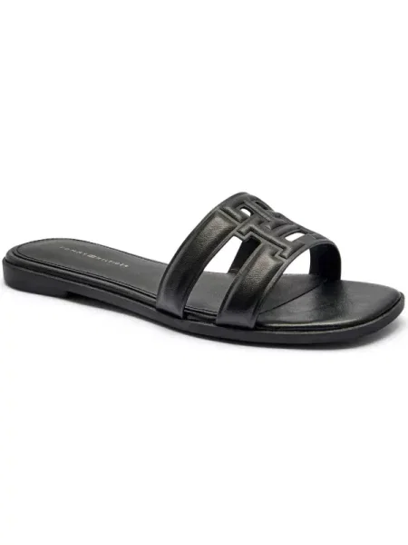 Tommy Hilfiger De piele șlapi negru