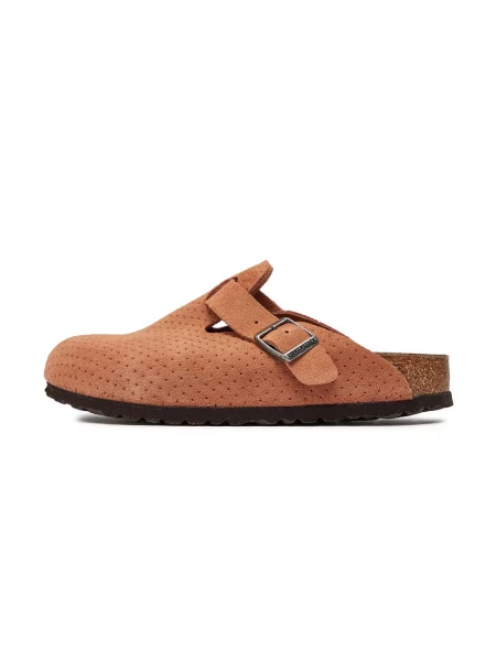 Birkenstock Boston Suede Embossed Narrow Fit Orange Unisex Sandały Birkenstock Size: 5 pomarańczowy