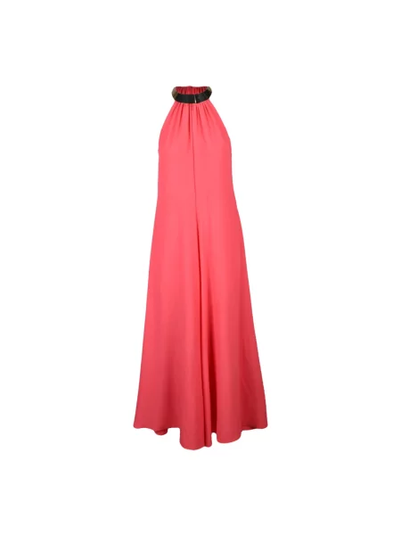 Długa sukienka maxi Simona Corsellini kopertowa różowa