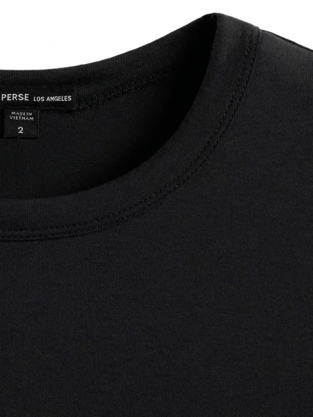 Tricou James Perse cu decolteu rotund negru