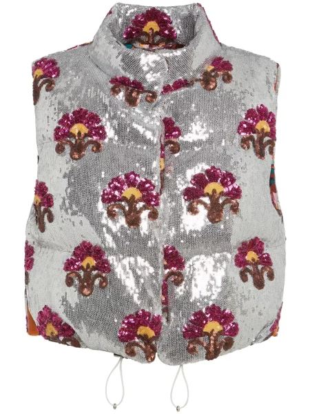Kamizelka La Doublej z cekinami szara