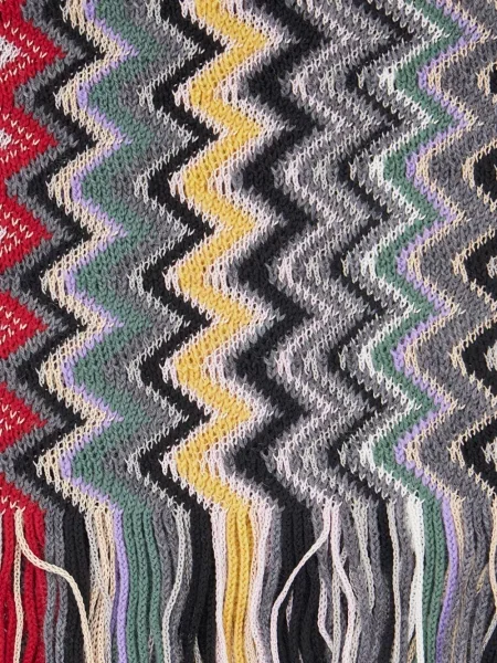 Плетен шал Missoni с ресни сиво