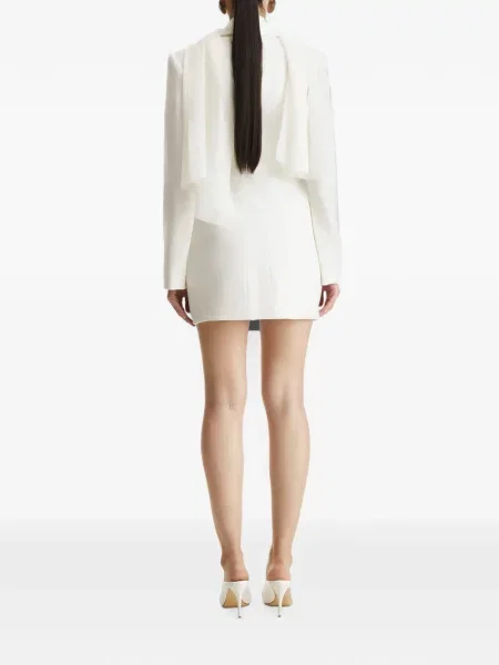 Rochie mini Benedetto asimetrică alb
