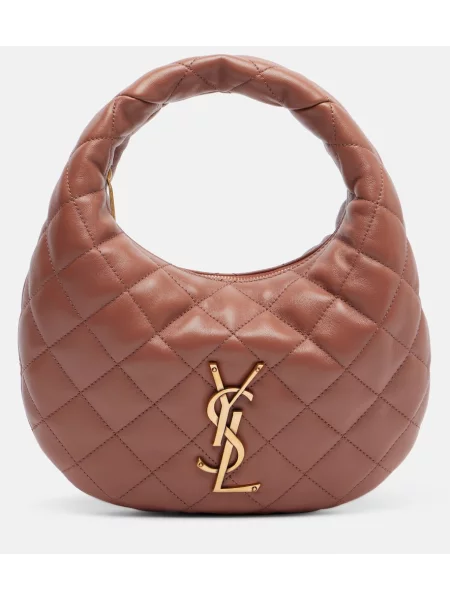 Usnjena usnjena torbica Saint Laurent roza