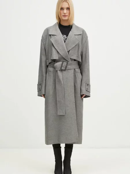 JW Anderson trenci Longline Trench Coat femei de tranziție oversized gri