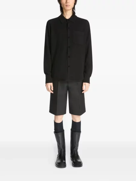 Cămașă Dries Van Noten din cașmir negru