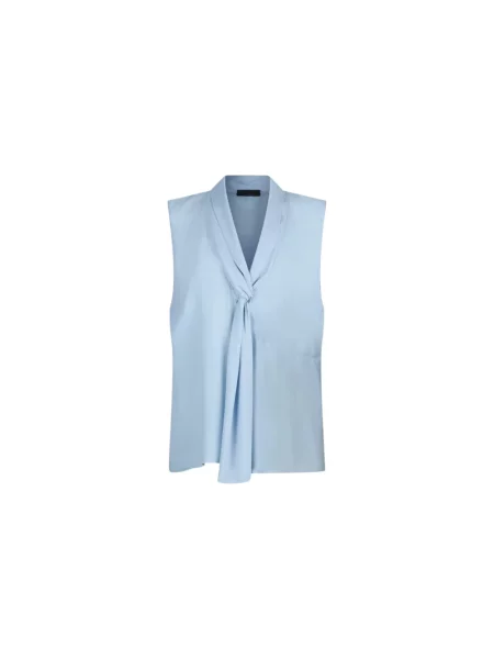 Lniany top Liu Jo elegancki niebieski