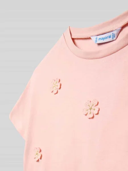T-shirt z czystej Bawełny Mayoral różowa