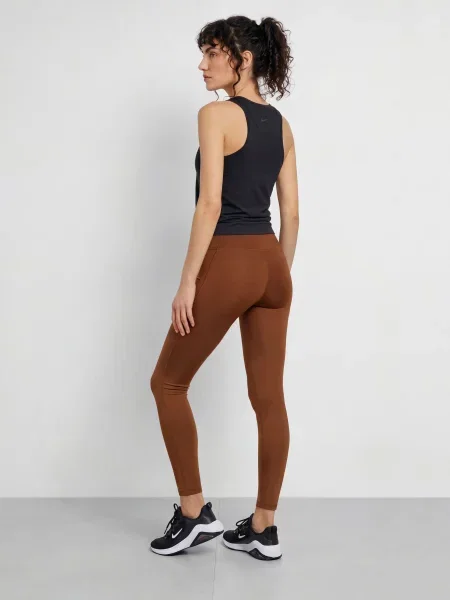 Nike Legginsy One braun brązowe