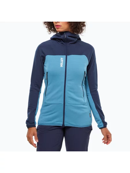 Bluză pentru femei Millet Fusion Grid Hoodie coronet blue/saphir albastru