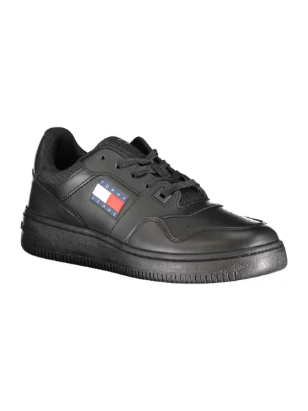 Trampki Tommy Jeans skórzane retro czarne