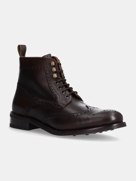 Кожени обувки Hackett London JAME BROGUEBOOT кафяво