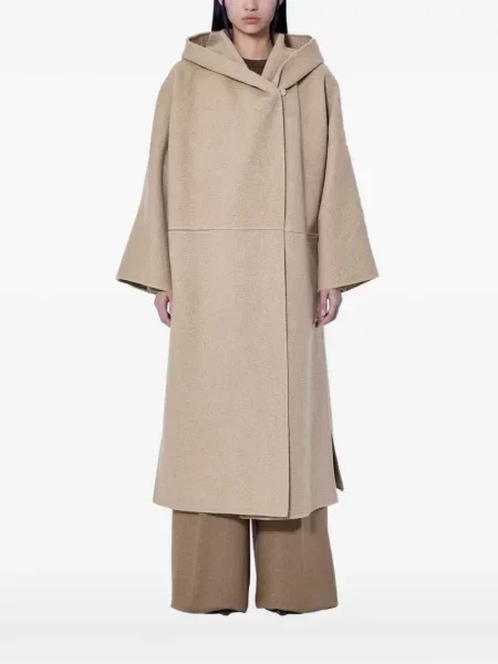 Asimetriškas paltas Max Mara su gobtuvu