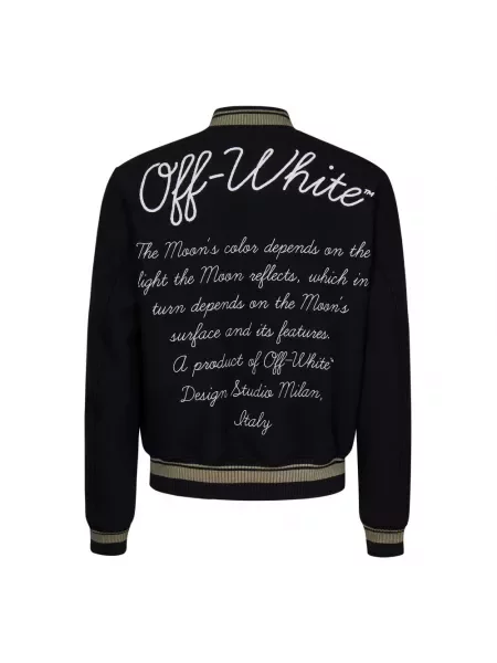 Kurtka bomber Off-white wełniany biały