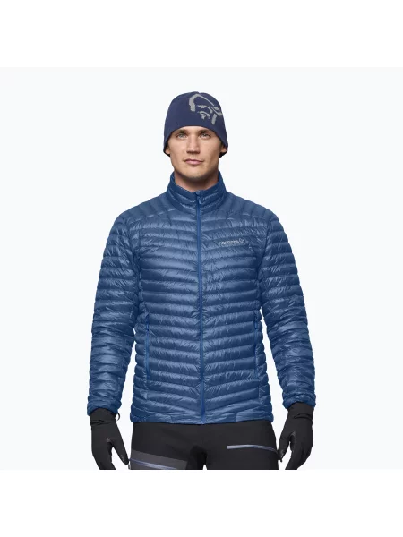 Geacă cu puf pentru bărbați NORRONA Trollveggen Super Light dark blue albastru