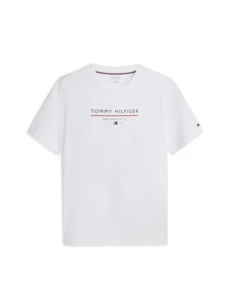 TOMMY HILFIGER Tricou albastru marin / roșu alb