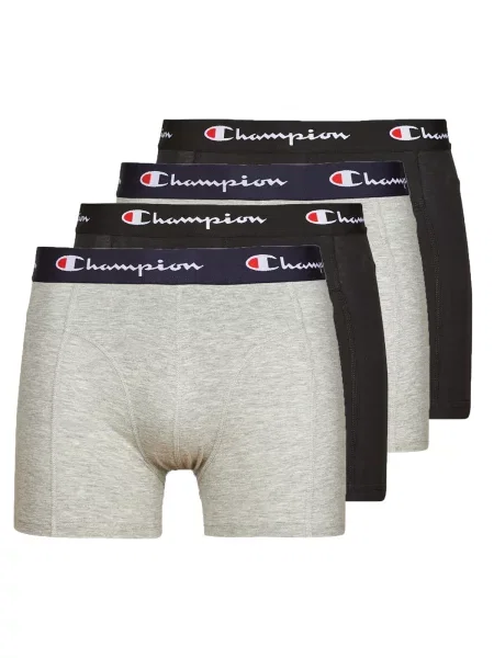 Boxerky Champion Trunk Knit oxford grey melange/oxford grey melange/black černé