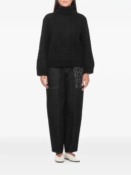 Sweter Panicale z cekinami czarny