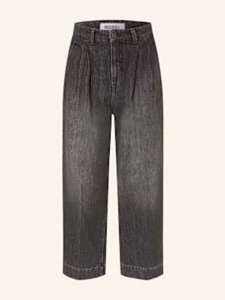 Rossi Džíny Noa Crop Wide Fit authentic grey šedé