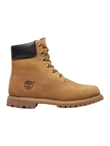 Botki Timberland skórzane na płaskim obcasie beżowe