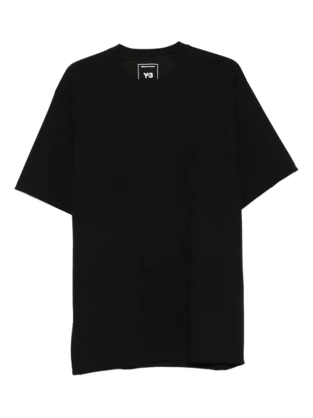 Tricou Y-3 cu decolteu rotund scurt negru