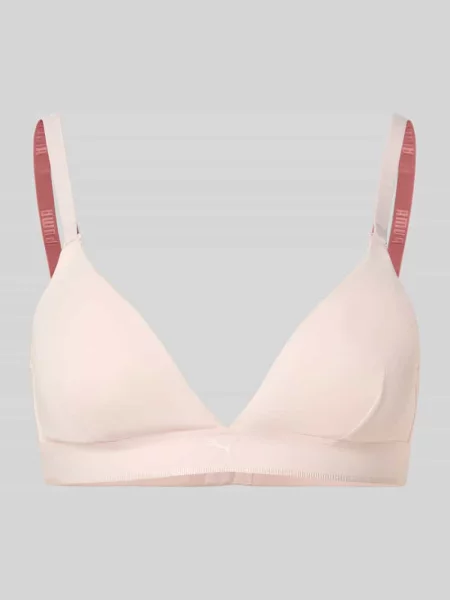 Biustonosz typu bralette w trójkątnym kształcie z regulowanymi ramiączkami Puma różowa