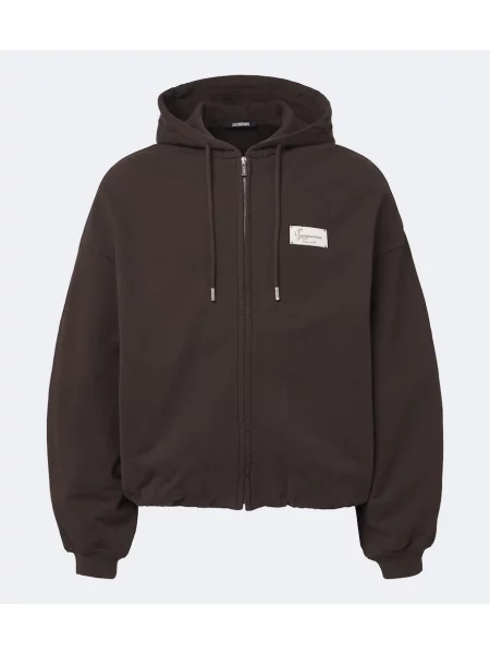 Hanorac cu glugă Jacquemus din fleece maro