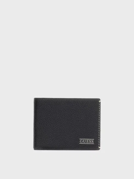 Кожаный кошелек Guess черный