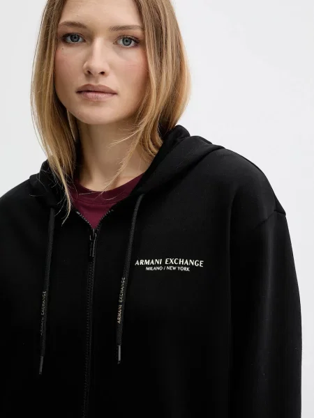 Однотонный свитер Armani Exchange с капюшоном черный