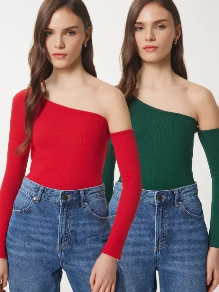 Happiness İstanbul Tričko smaragdová červená