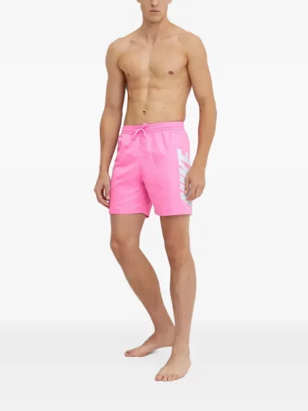 Slip de baie Nike cu cordon cu imagine tricotate albastru