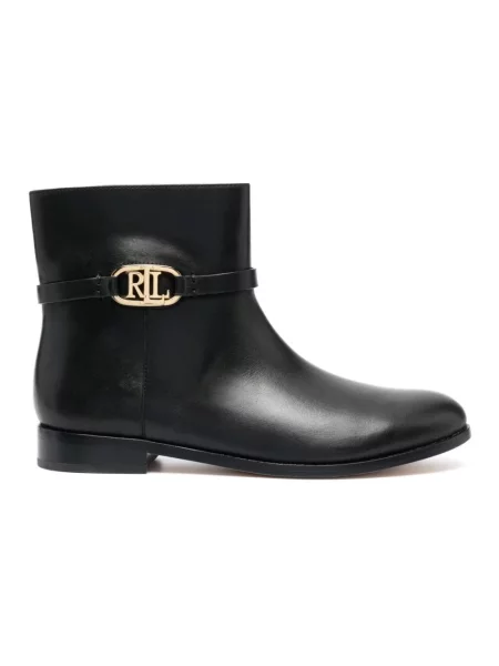 Botki Ralph Lauren skórzane czarne