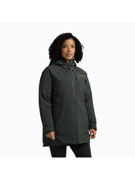 Geacă de ploaie pentru femei Jack Wolfskin Icecape 2L Down Ins Rds slate green verde