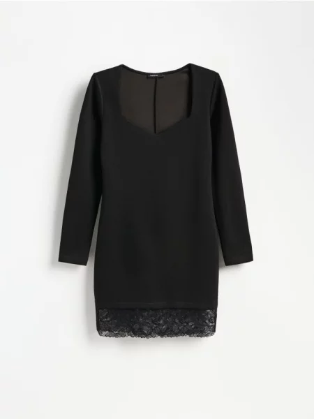 Reserved Rochie mini cu adaos de negru
