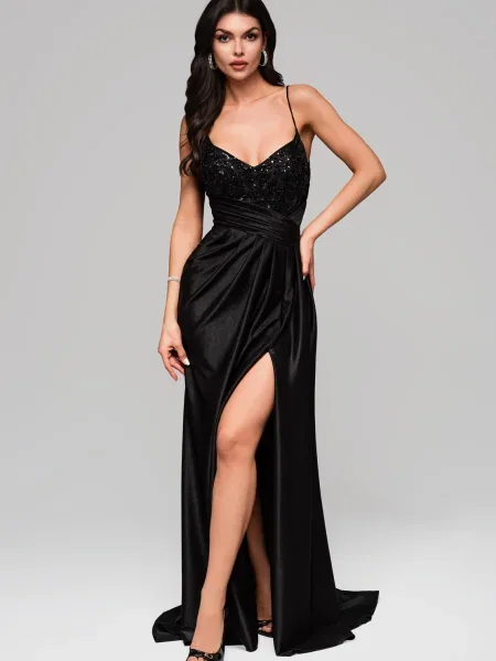 Rochie de seară Edoti de costum negru