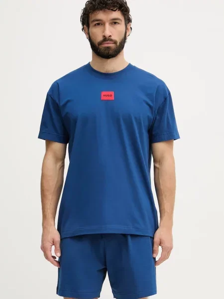HUGO piżama dwuczęściowa GALAXY SHORT SET niebieska