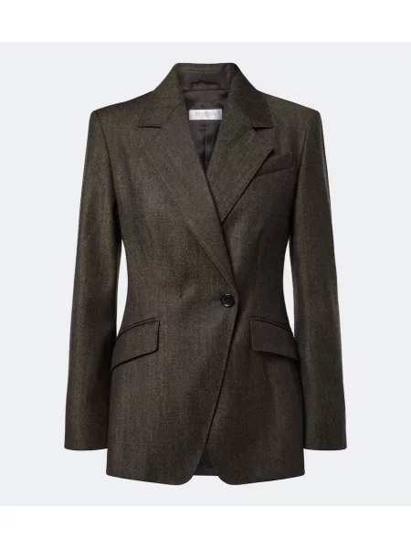Sacou Max Mara de lână cu două rânduri de nasturi negru