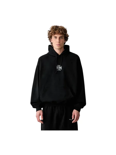 Vetements Biker Cross Logo bluza z kapturem czarna