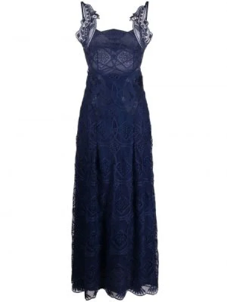 Rochie maxi Alberta Ferretti fără mâneci din dantelă