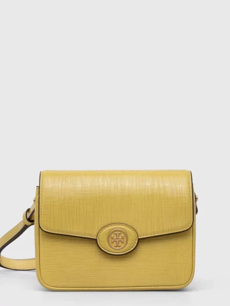 Usnjena torbica Tory Burch rumena