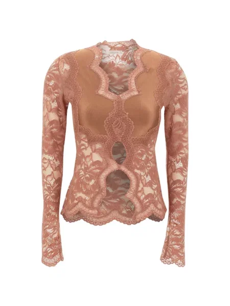 Top Rabanne cu model floral din dantelă
