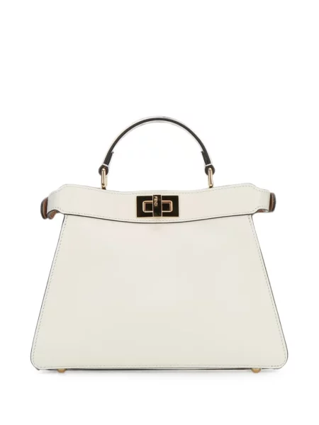 Geantă shopper Fendi din piele alb