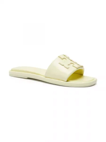TORY BURCH De piele șlapi DOUBLE T galben