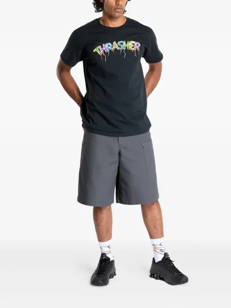 Pantaloni scurți Nike cu imprimeu geometric cu imagine din canvas negru