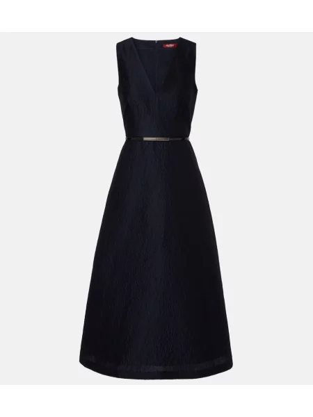 Svilena odgovarati midi haljina Max Mara iznad koljena plava